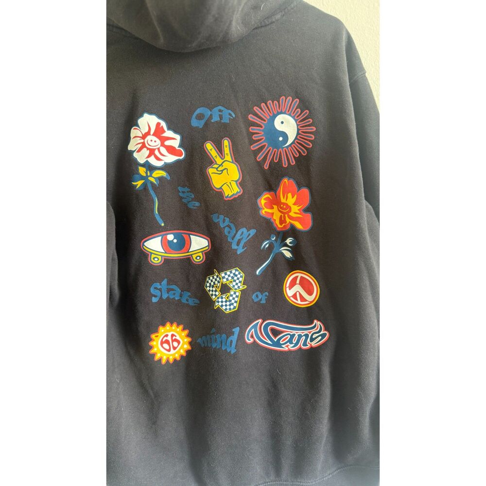 Vans State of Mind Graphic Hoodie Men's Medium Black Skate Psychedelic Pullover